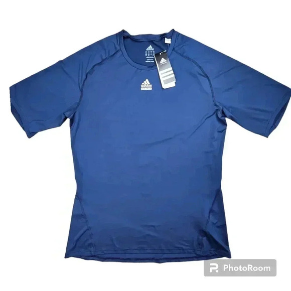 NWT Adidas techfit climalite cut&sew compression tee shirt #3846H navy 2,3&4XL - Picture 1 of 8